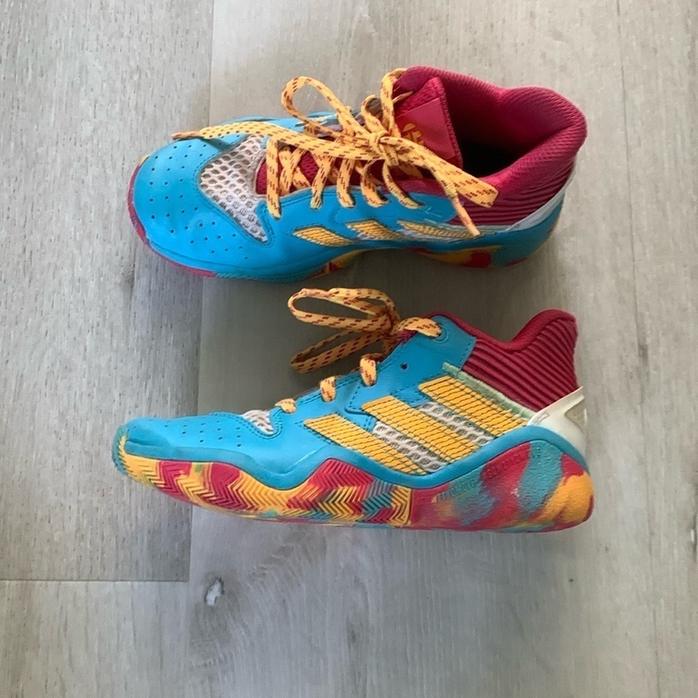 Adidas Harden Stepback J 'Cyan Solar Gold Sneakers